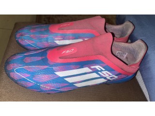 Adidas shoes f50 pink and blue