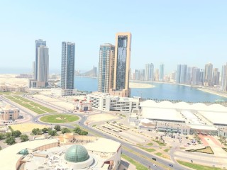 Sea view 10 days free Near to Dubai exit spacious bright apartment