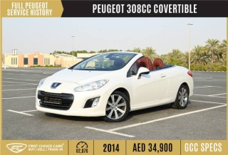 2014 | PEUGEOT 308CC | COVERTIBLE | GCC SPECS | FULL PEUGEOT SERVI