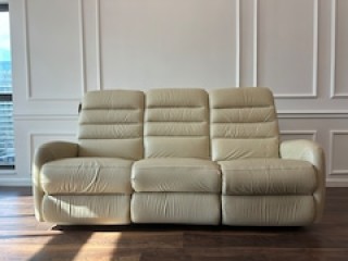Genuine Leather Beige Recliner 3 Seater Sofa LAZBOY American Brand