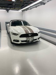 16 Ford Mustang, pure white convertible sports car,  American vers