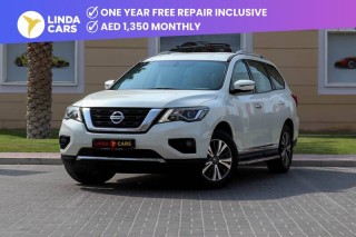 AED 1,350 monthly | Warranty | Flexible D.P. | Nissan Pathfinder S